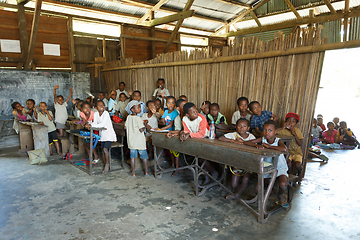 Image showing Malagasy school children in classroom, Madagascar