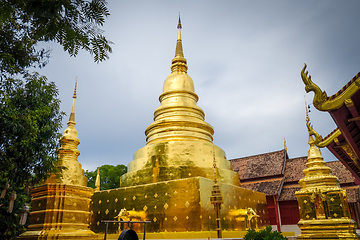 Image showing Wat Phra Singh golden stupa, Chiang Mai, Thailand