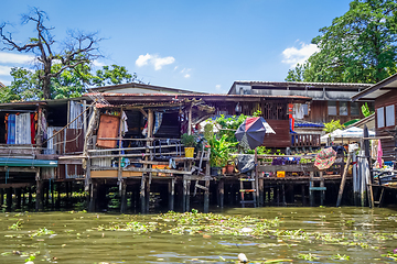 Image showing Traditional houses on Khlong, Bangkok, Thailand