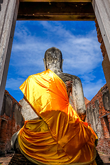 Image showing Buddha statue, Wat Lokaya Sutharam temple, Ayutthaya, Thailand