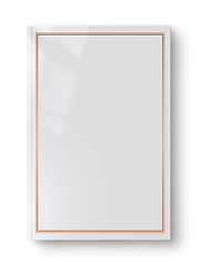 Image showing Closed blank book with frame isolated on white