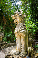 Image showing White statue in Wat Palad temple, Chiang Mai, Thailand