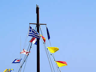 Image showing flagged mast
