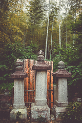 Image showing graveyard in Arashiyama bamboo forest, Kyoto, Japan