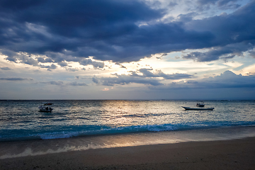 Image showing Beach at sunset, Nusa Lembongan island, Bali, Indonesia