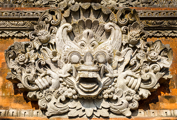 Image showing Statue on a temple entrance door, Ubud, Bali, Indonesia