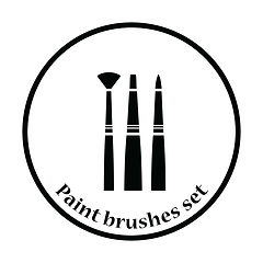 Image showing Paint brushes set icon