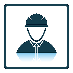 Image showing Icon of construction worker head in helmet