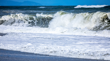 Image showing stormy ocean scenery background