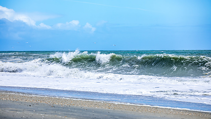 Image showing stormy ocean scenery background