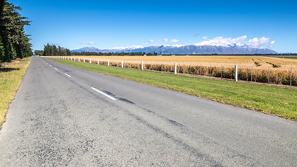 Image showing road to horizon New Zealand south island