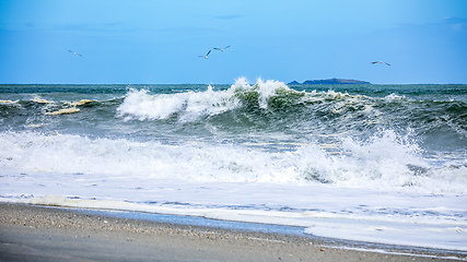 Image showing stormy ocean scenery background