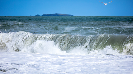 Image showing stormy ocean scenery background