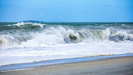 Image showing stormy ocean scenery background