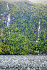 Image showing waterfall at Doubtful Sound Fiordland National Park New Zealand