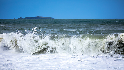 Image showing stormy ocean scenery background