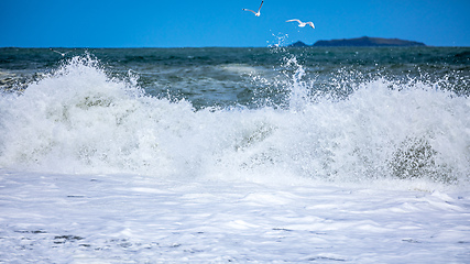 Image showing stormy ocean scenery background