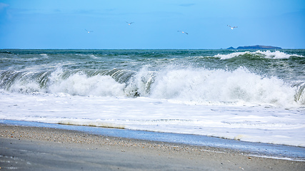 Image showing stormy ocean scenery background