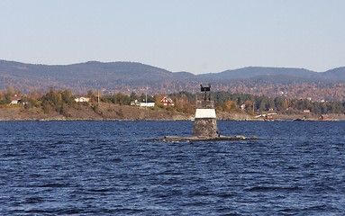 Image showing Seamark on the fjord. 