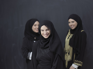 Image showing Portrait of Arab women wearing traditional clothes or abaya