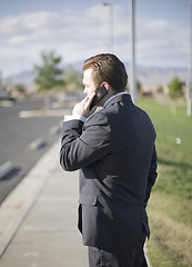 Image showing Businessman on cell phone