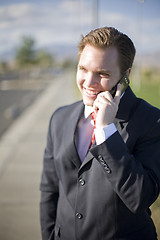 Image showing businessman cell phone