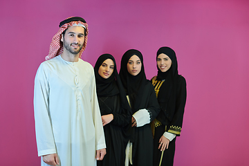 Image showing Portrait of young muslim people in traditional clothes