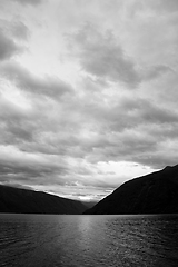 Image showing Lustrafjorden in Black and White, Sogn og Fjordane, Norway