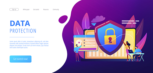 Image showing Cyber security concept landing page.