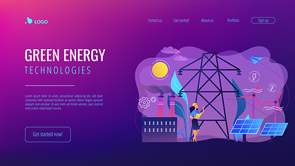 Image showing Alternative energy concept landing page.