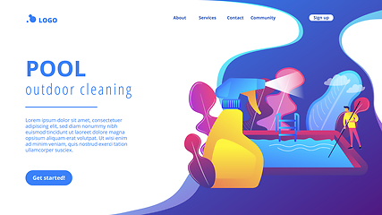 Image showing Pool and outdoor cleaning concept landing page.