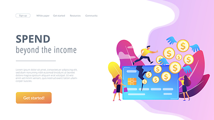 Image showing Overspending concept landing page.