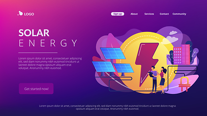 Image showing Solar energy concept landing page.