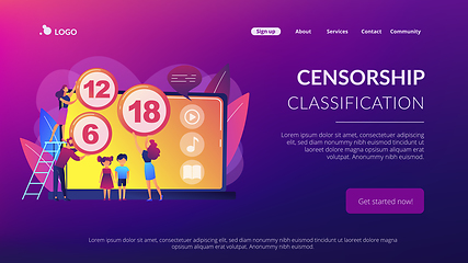 Image showing Content rating system concept landing page.