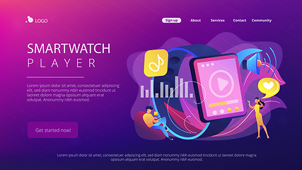 Image showing Smartwatch player concept landing page.