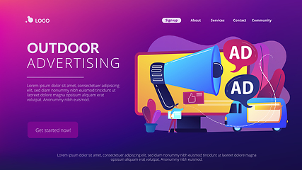 Image showing Outdoor advertising design concept landing page.