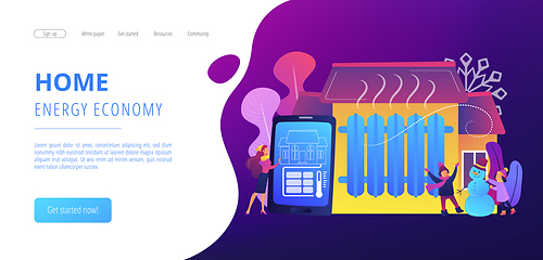 Image showing Heating system concept landing page.