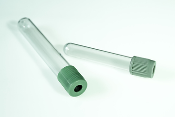 Image showing Empty blood test tubes