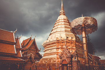 Image showing Wat Doi Suthep golden stupa, Chiang Mai, Thailand