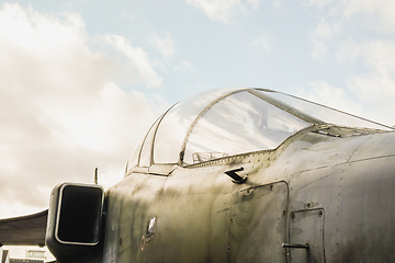 Image showing Old military fighter cockpit