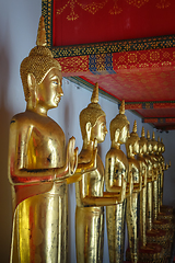 Image showing Buddha statues in Wat Pho, Bangkok, Thailand