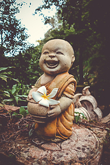 Image showing Buddha statue in jungle, Wat Palad, Chiang Mai, Thailand