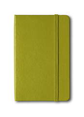 Image showing Olive green closed notebook isolated on white