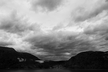 Image showing Lustrafjorden in Black and White, Sogn og Fjordane, Norway