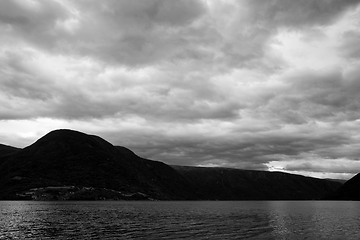 Image showing Lustrafjordenin BLack and White, Sogn og Fjordane, Norway