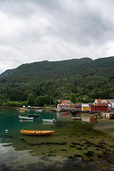 Image showing Solvorn at the Lustrafjorden, Sogn og Fjordane, Norway