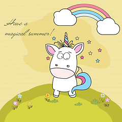 Image showing Have a magical summer. Cool poster with unicorn 