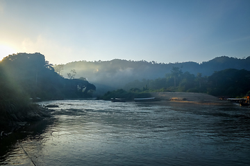 Image showing Sunrise in jungle, Taman Negara national park, Malaysia