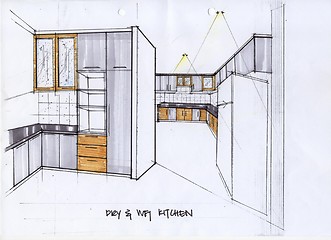 Image showing Kitchen Illustration Plan
