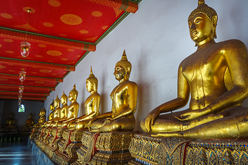 Image showing Buddha statues in Wat Pho, Bangkok, Thailand